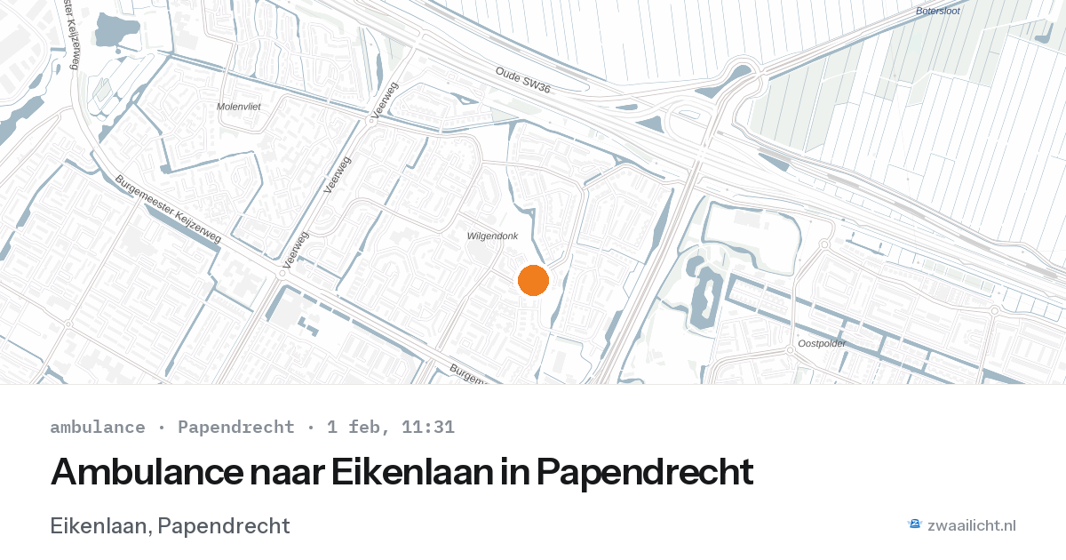 Ambulance naar Eikenlaan in Papendrecht — 1 feb 2026