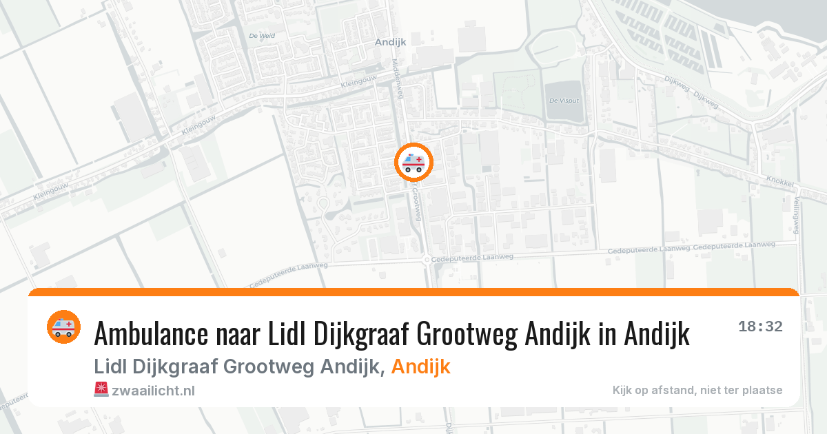 Ambulance naar Lidl Dijkgraaf Grootweg Andijk in Andijk — 23 mei 2026