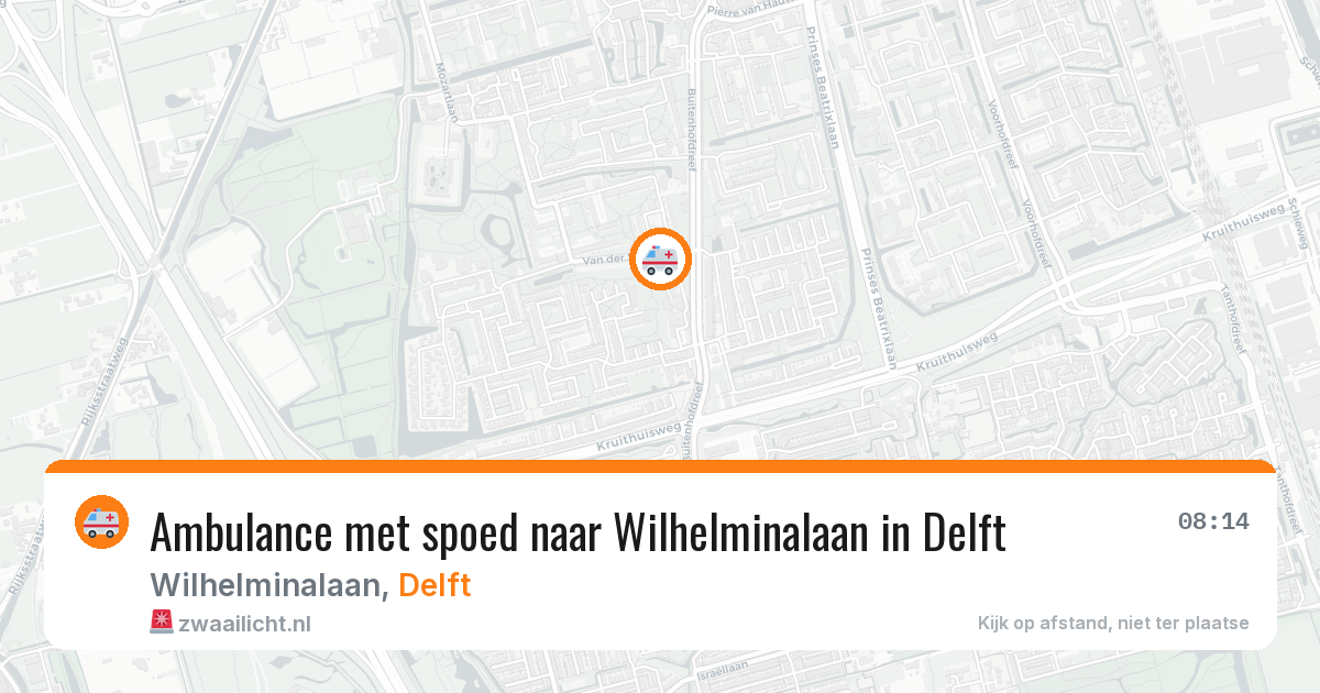 Ambulance met spoed naar Wilhelminalaan in Delft — 24 apr 2026