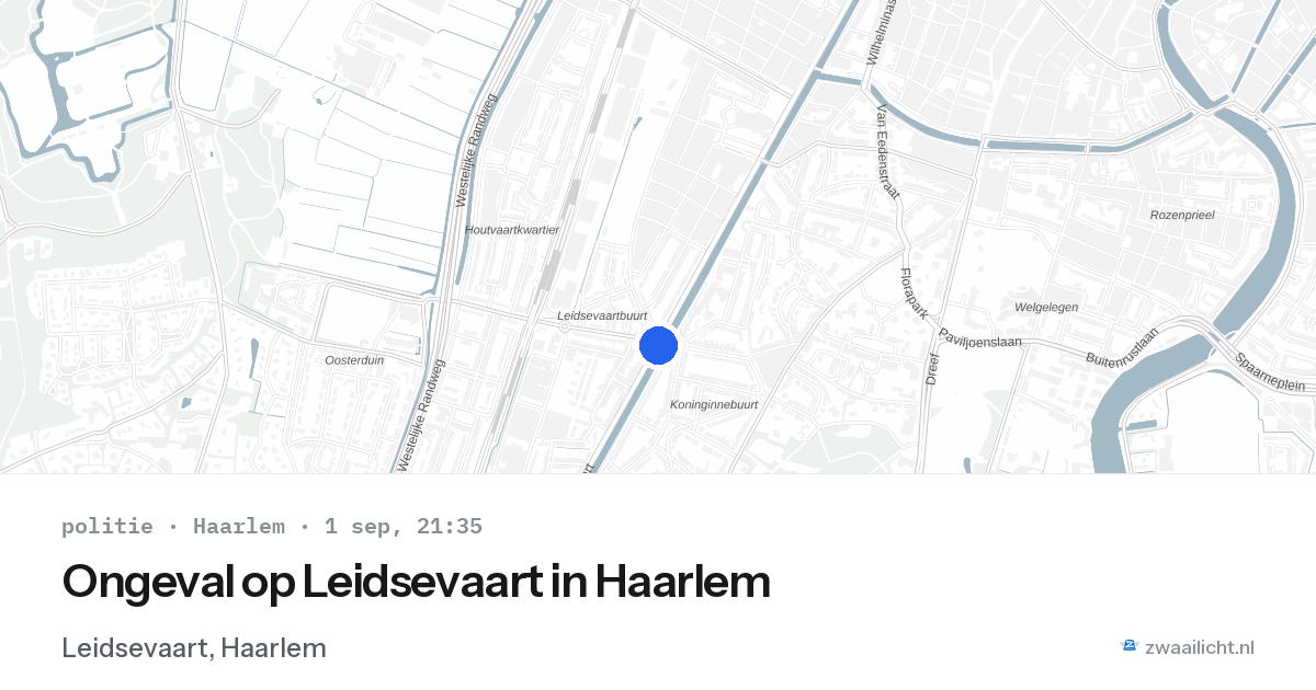 Ongeval op Leidsevaart in Haarlem — 1 sep 2026