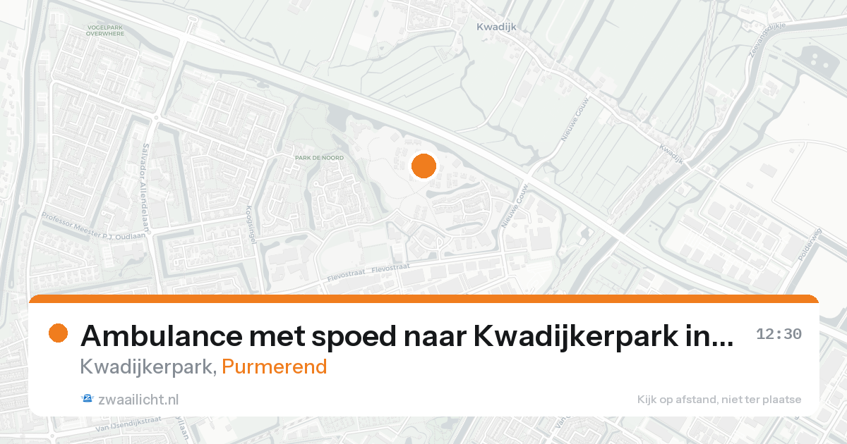 Ambulance met spoed naar Kwadijkerpark in Purmerend — 25 aug 2026