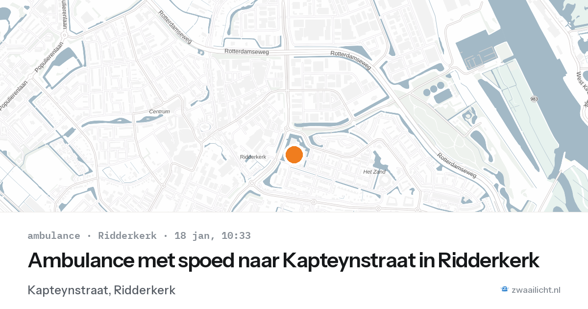 Ambulance met spoed naar Kapteynstraat in Ridderkerk — 18 jan 2026
