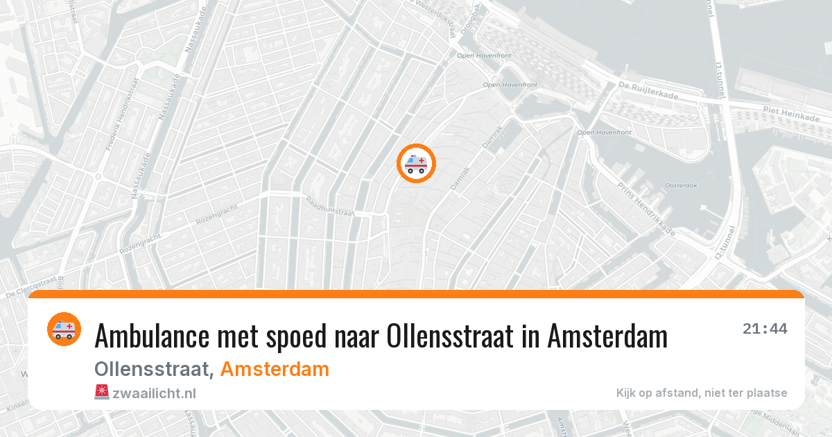 Ambulance met spoed naar Ollensstraat in Amsterdam — 13 apr 2026