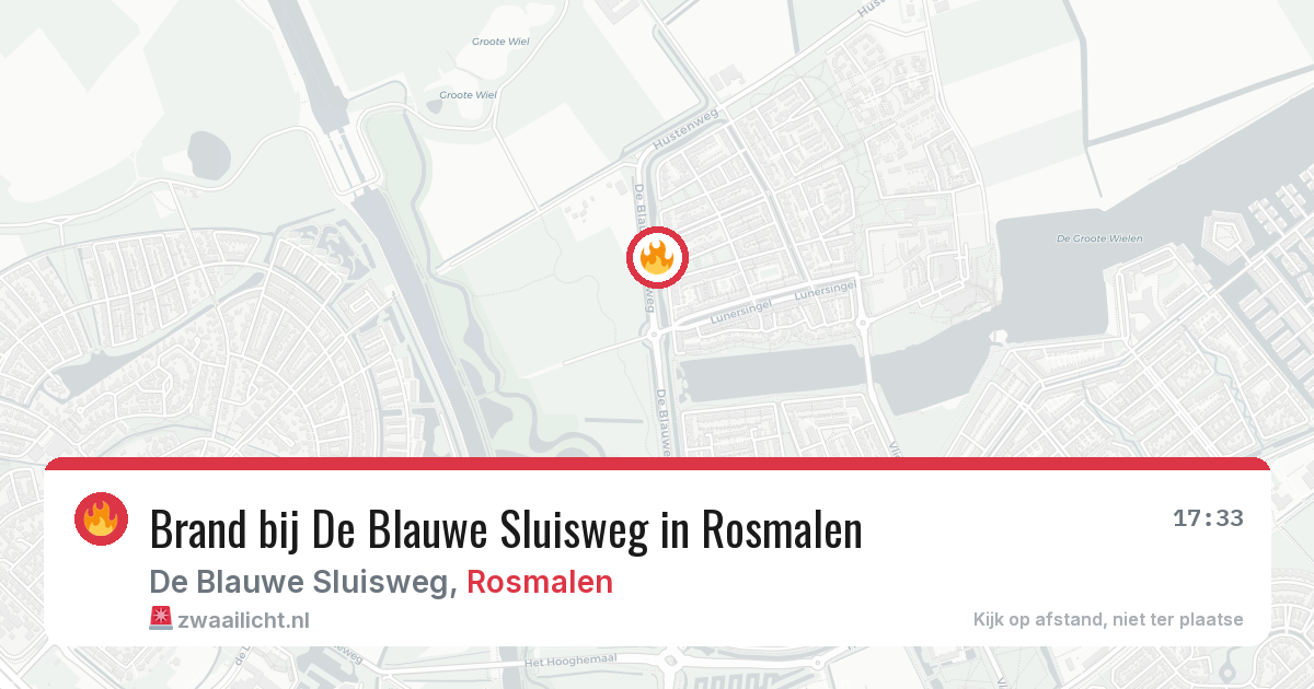 Brand bij De Blauwe Sluisweg in Rosmalen — 5 aug 2026
