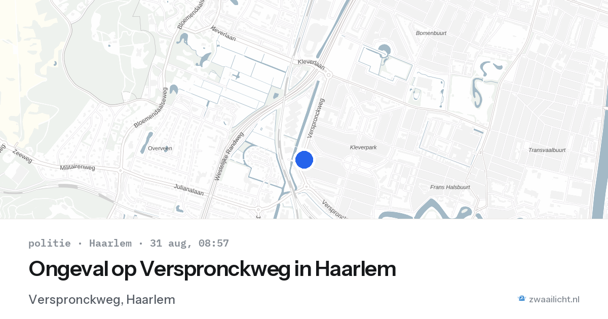 Ongeval op Verspronckweg in Haarlem — 31 aug 2026