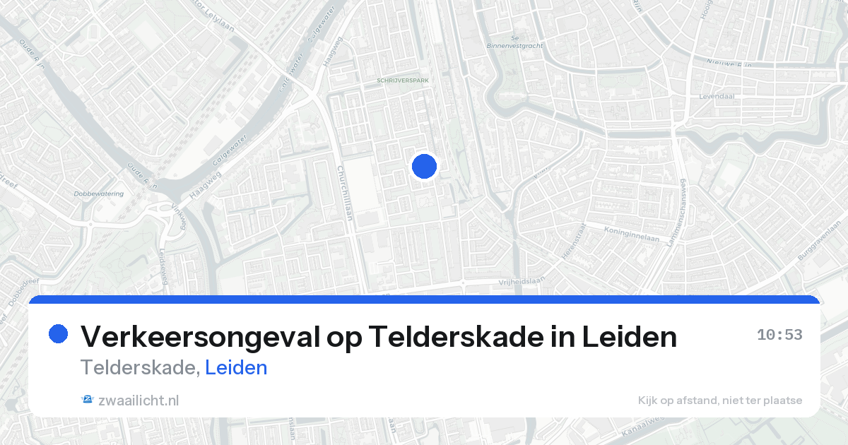 Verkeersongeval op Telderskade in Leiden — 16 aug 2026