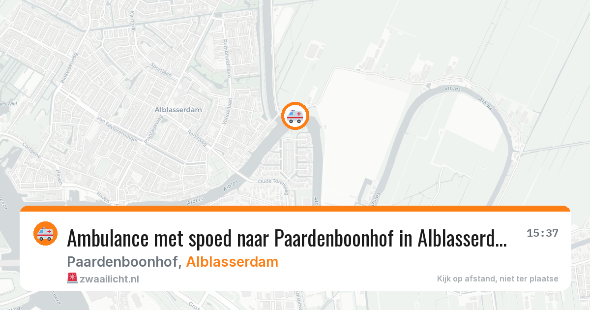 Ambulance met spoed naar Paardenboonhof in Alblasserdam — 2 mei 2026