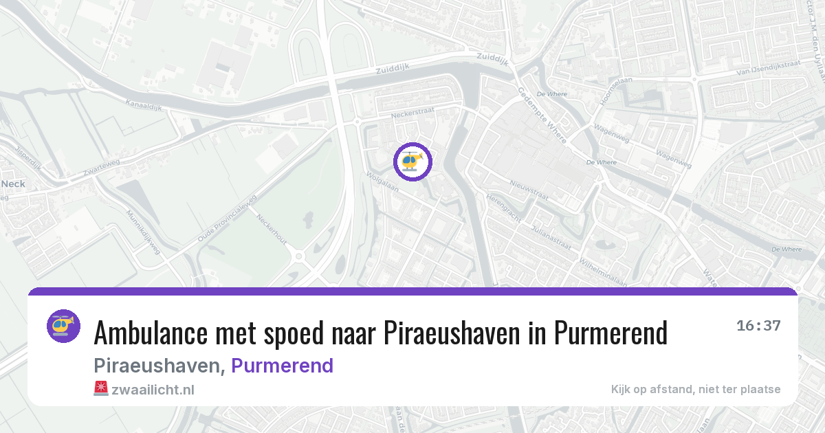 Ambulance met spoed naar Piraeushaven in Purmerend — 16 feb 2026