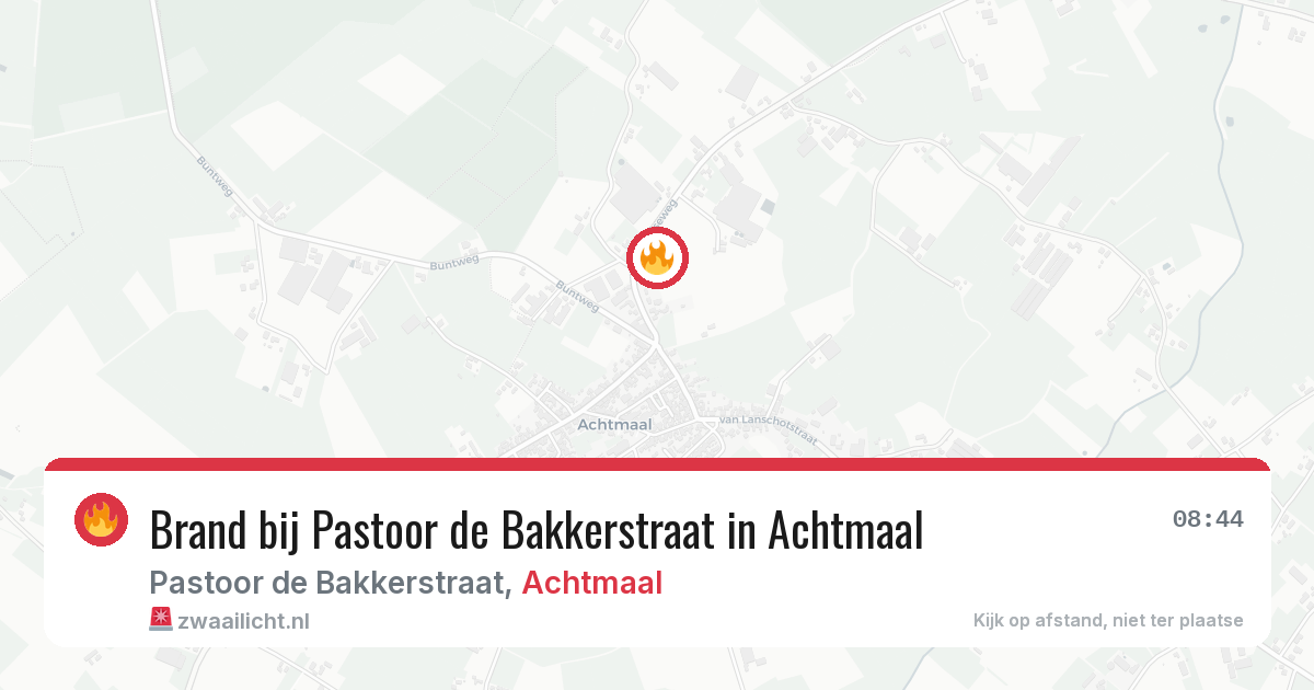 Brand bij Pastoor de Bakkerstraat in Achtmaal — 12 mrt 2026