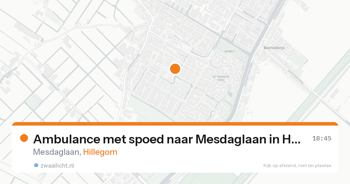Ambulance met spoed naar Mesdaglaan in Hillegom — 13 mei 2026