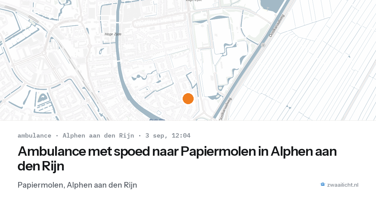 Ambulance met spoed naar Papiermolen in Alphen aan den Rijn — 3 sep 2026