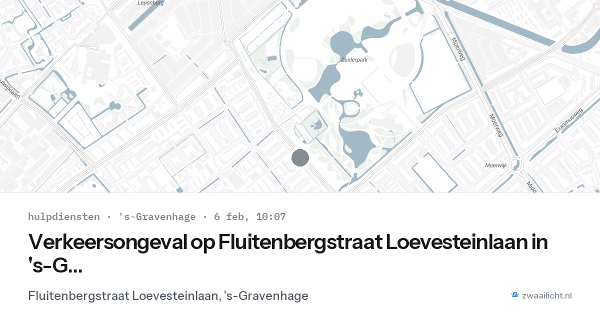 Verkeersongeval op Fluitenbergstraat Loevesteinlaan in 's-Gravenhage — 6 feb 2026