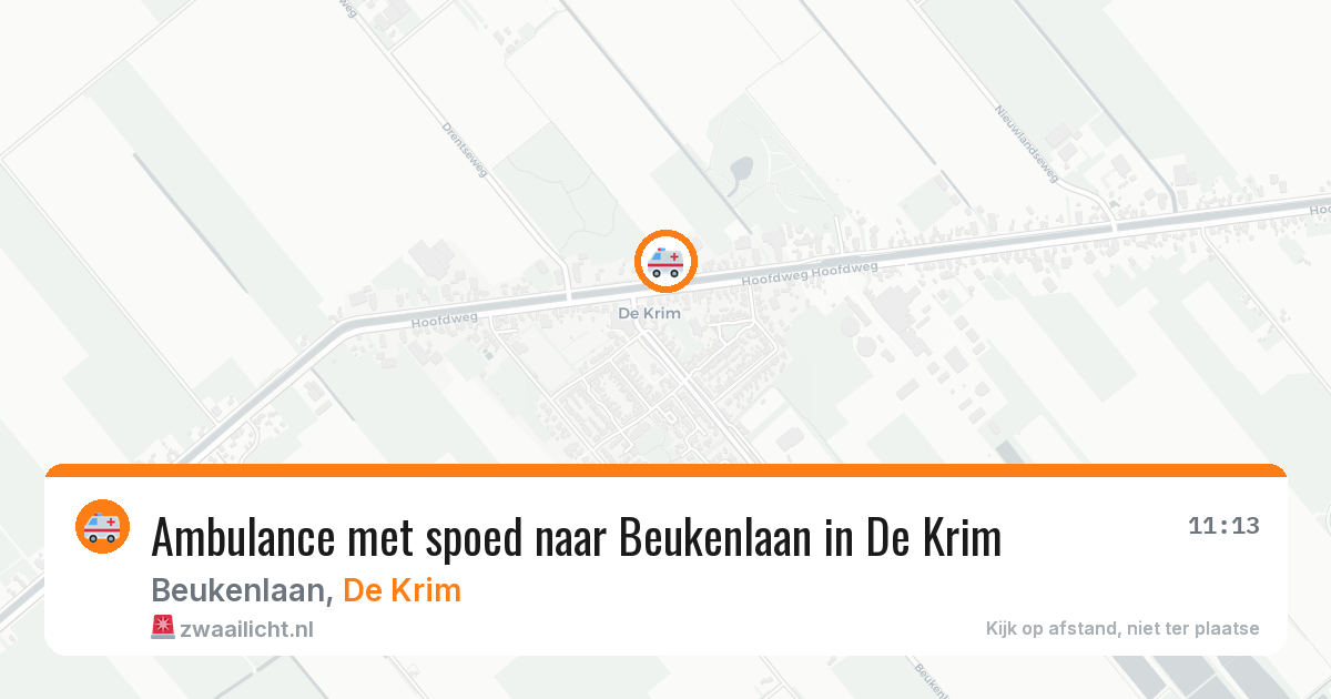 Ambulance met spoed naar Beukenlaan in De Krim — 17 mei 2026