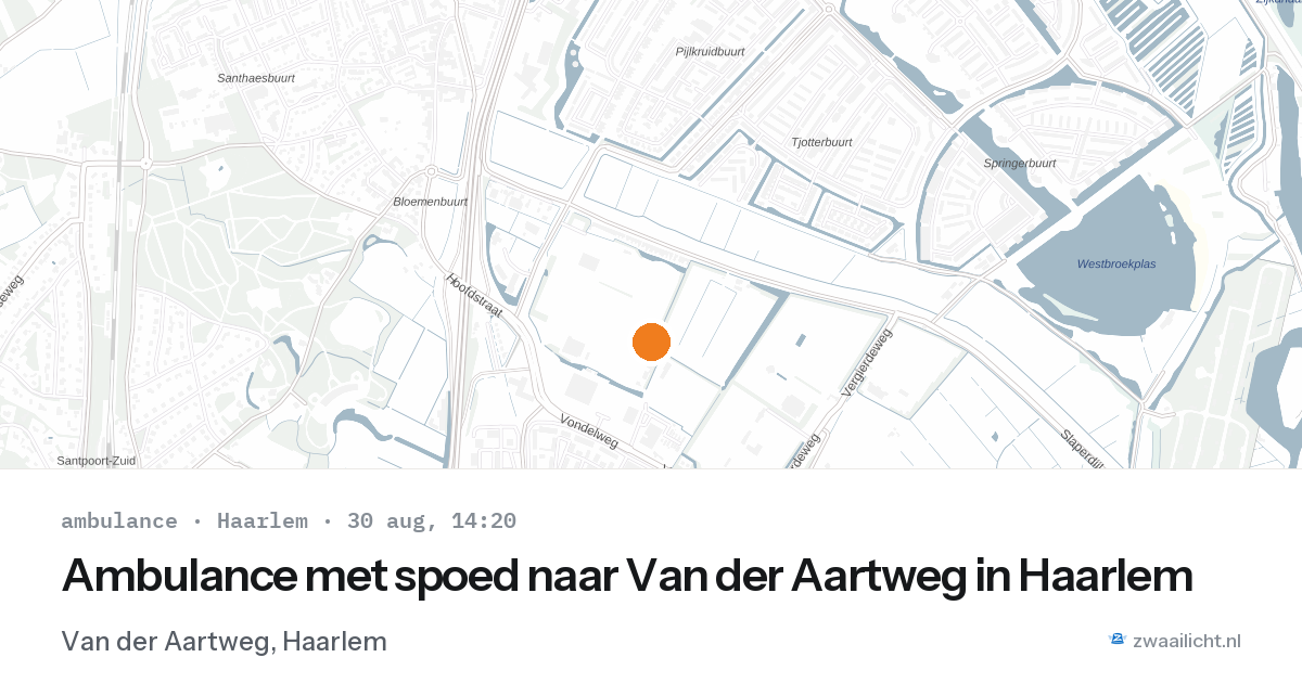 Ambulance met spoed naar Van der Aartweg in Haarlem — 30 aug 2026