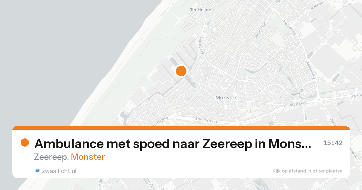 Ambulance met spoed naar Zeereep in Monster — 15 aug 2026