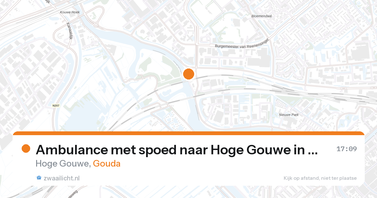 Ambulance met spoed naar Hoge Gouwe in Gouda — 9 mei 2026