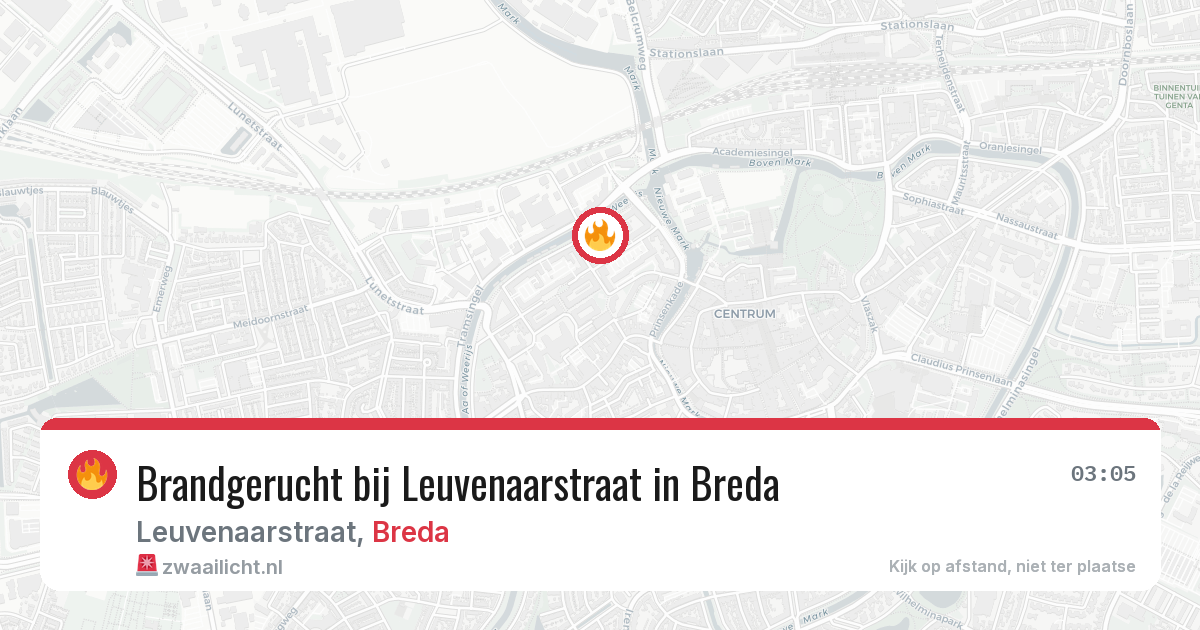 Brandgerucht bij Leuvenaarstraat in Breda — 22 mrt 2026