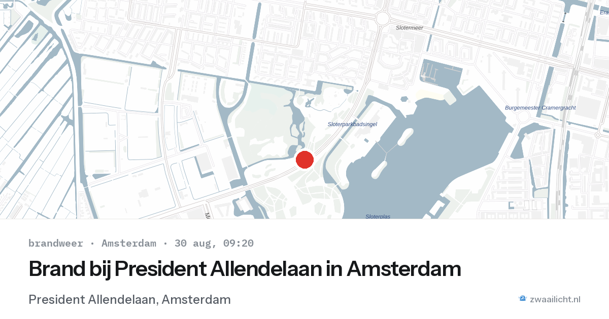Brand bij President Allendelaan in Amsterdam — 30 aug 2026