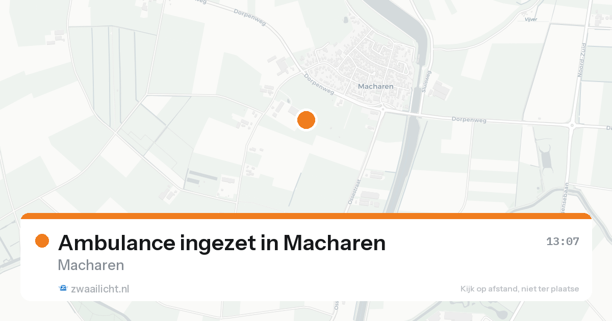 Ambulance ingezet in Macharen — 13 aug 2026