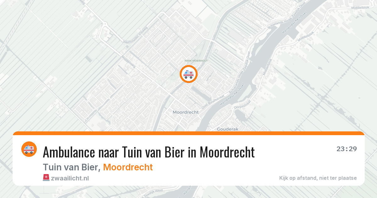 Ambulance naar Tuin van Bier in Moordrecht — 8 aug 2026