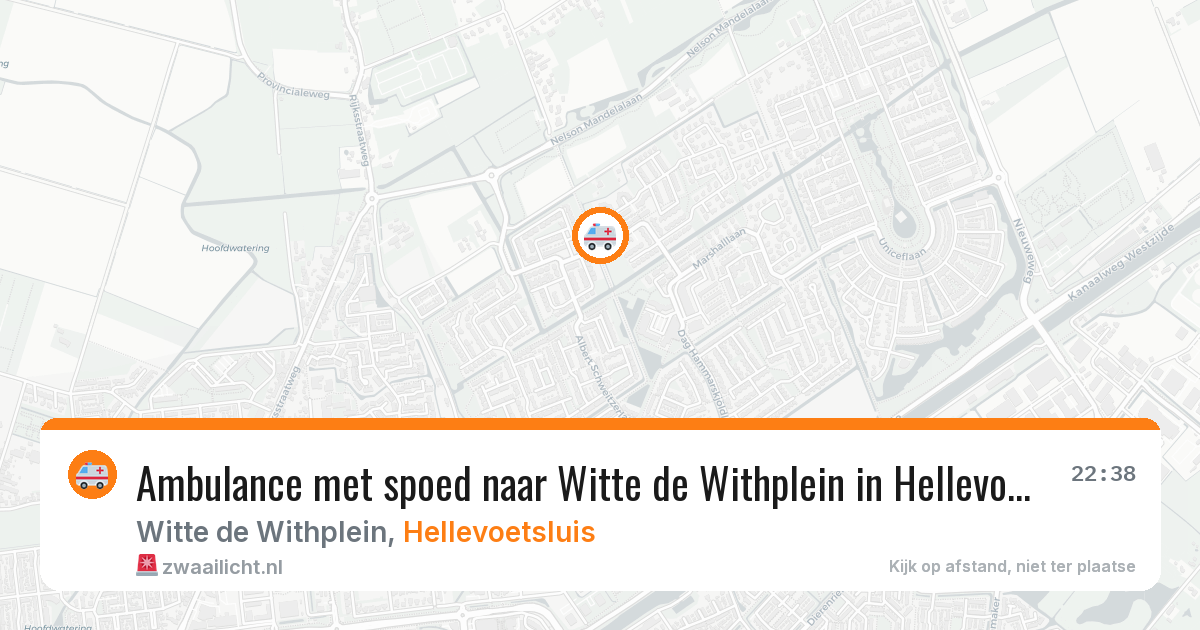 Ambulance met spoed naar Witte de Withplein in Hellevoetsluis — 22 jun 2026