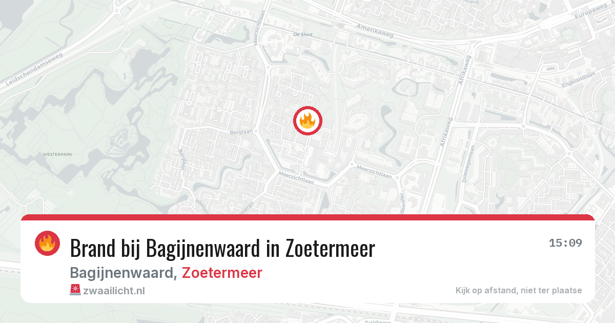 Brand bij Bagijnenwaard in Zoetermeer — 7 aug 2026