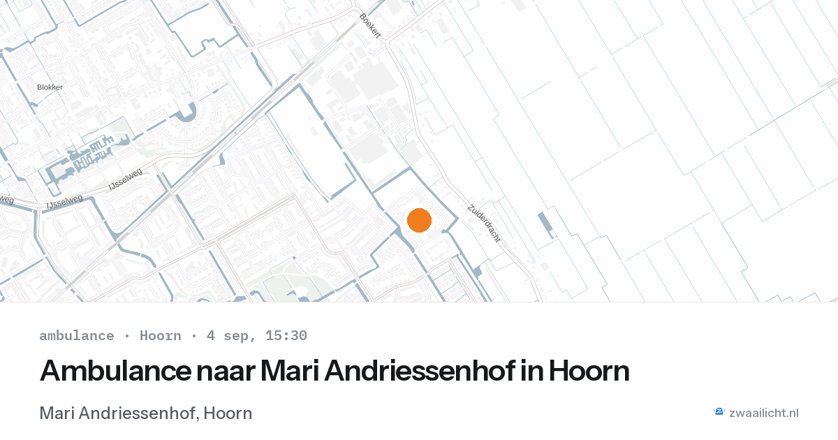 Ambulance naar Mari Andriessenhof in Hoorn — 4 sep 2026