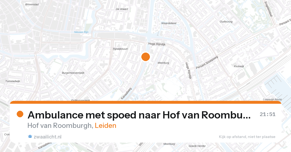 Ambulance met spoed naar Hof van Roomburgh in Leiden — 26 aug 2026
