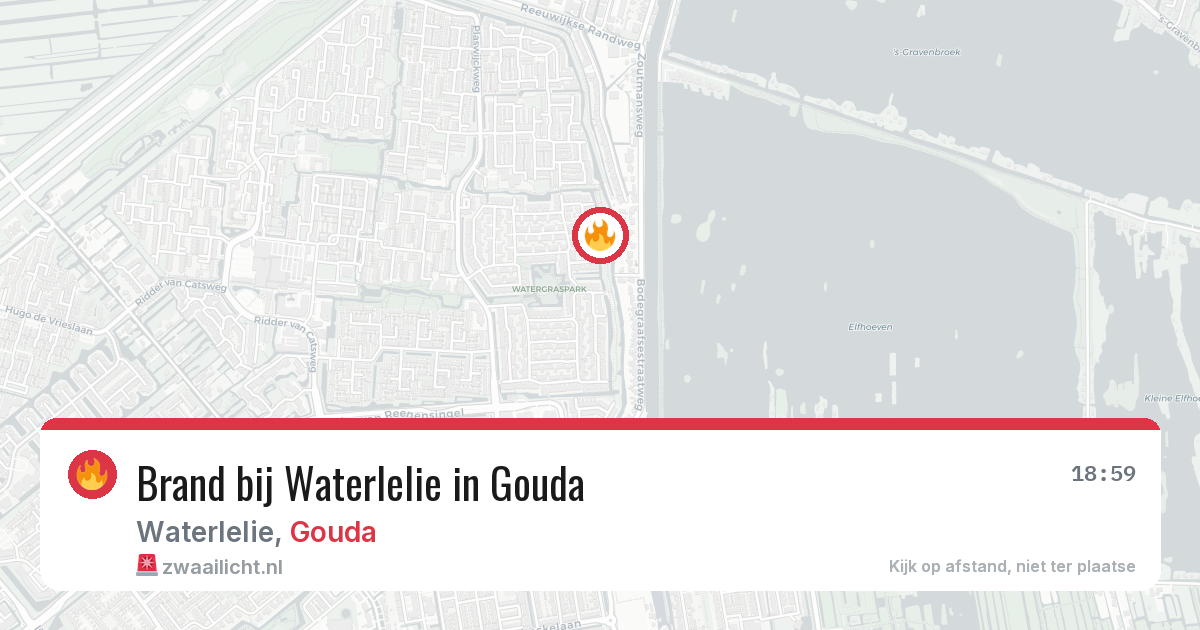 Brand bij Waterlelie in Gouda — 9 jun 2026