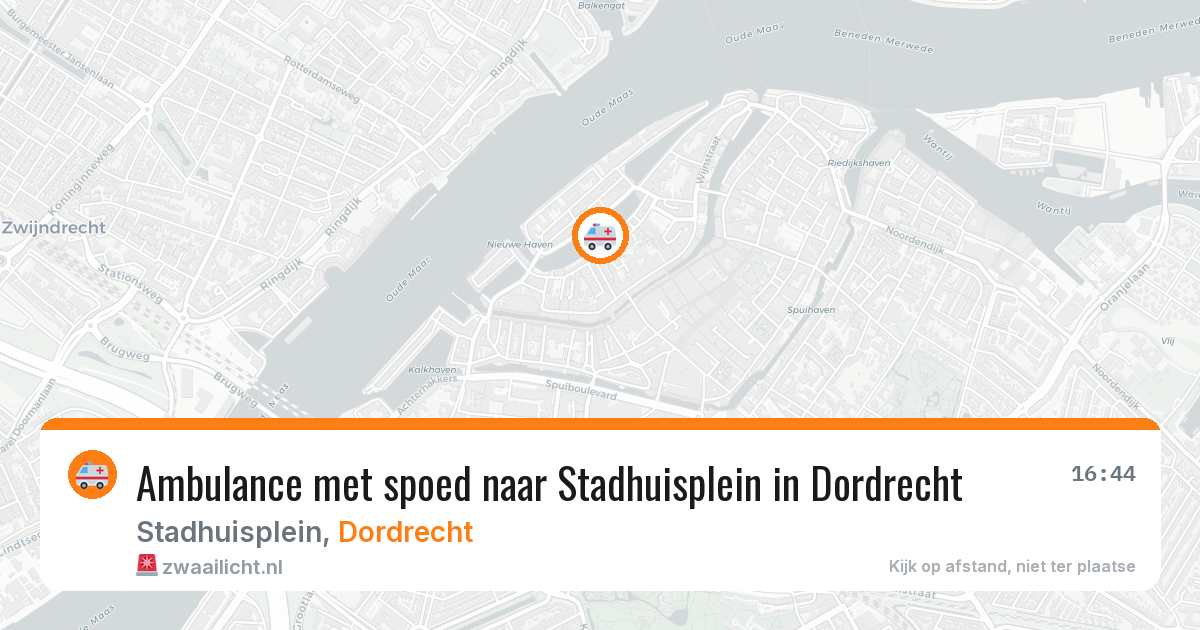 Ambulance met spoed naar Stadhuisplein in Dordrecht — 26 jun 2026