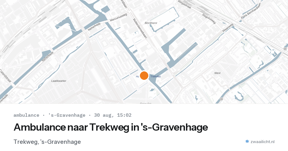 Ambulance naar Trekweg in 's-Gravenhage — 30 aug 2026