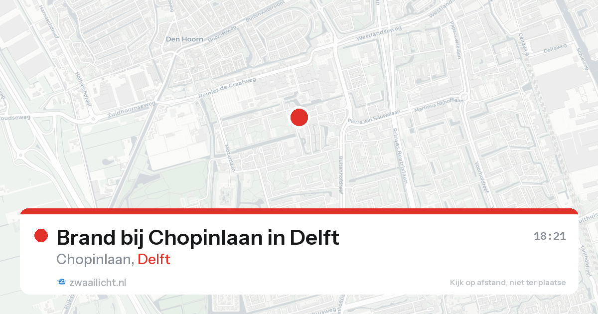 Brand bij Chopinlaan in Delft — 16 aug 2026