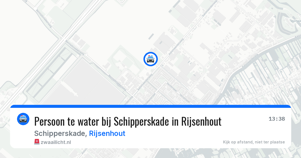 Persoon te water bij Schipperskade in Rijsenhout — 20 mrt 2026
