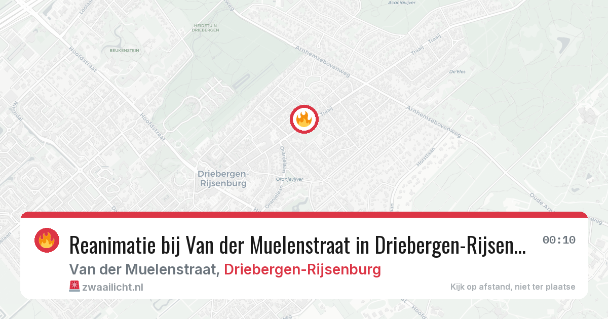 Reanimatie bij Van der Muelenstraat in Driebergen-Rijsenburg — 23 mrt 2026