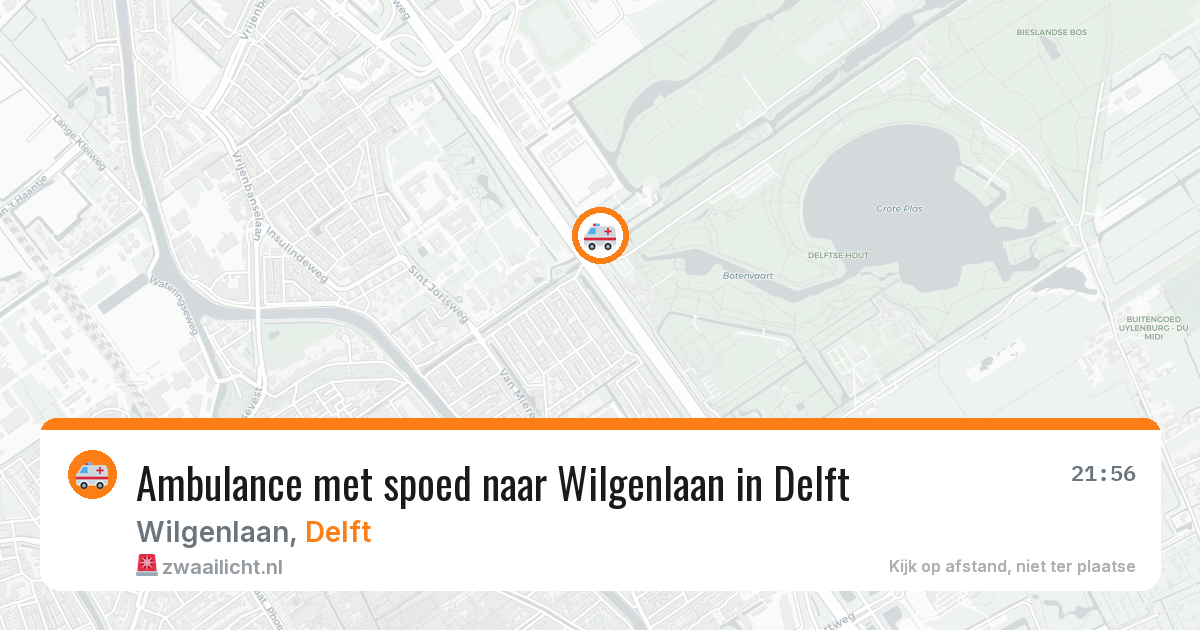 Ambulance met spoed naar Wilgenlaan in Delft — 13 jun 2026