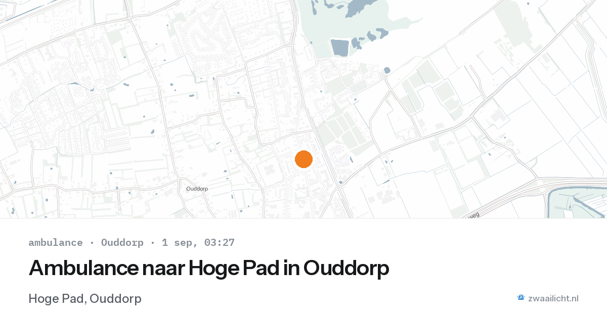 Ambulance naar Hoge Pad in Ouddorp — 1 sep 2026
