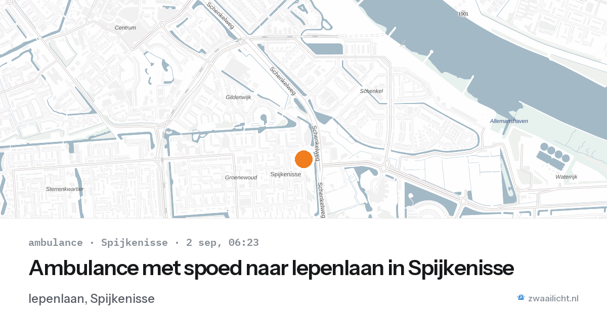 Ambulance met spoed naar Iepenlaan in Spijkenisse — 2 sep 2026