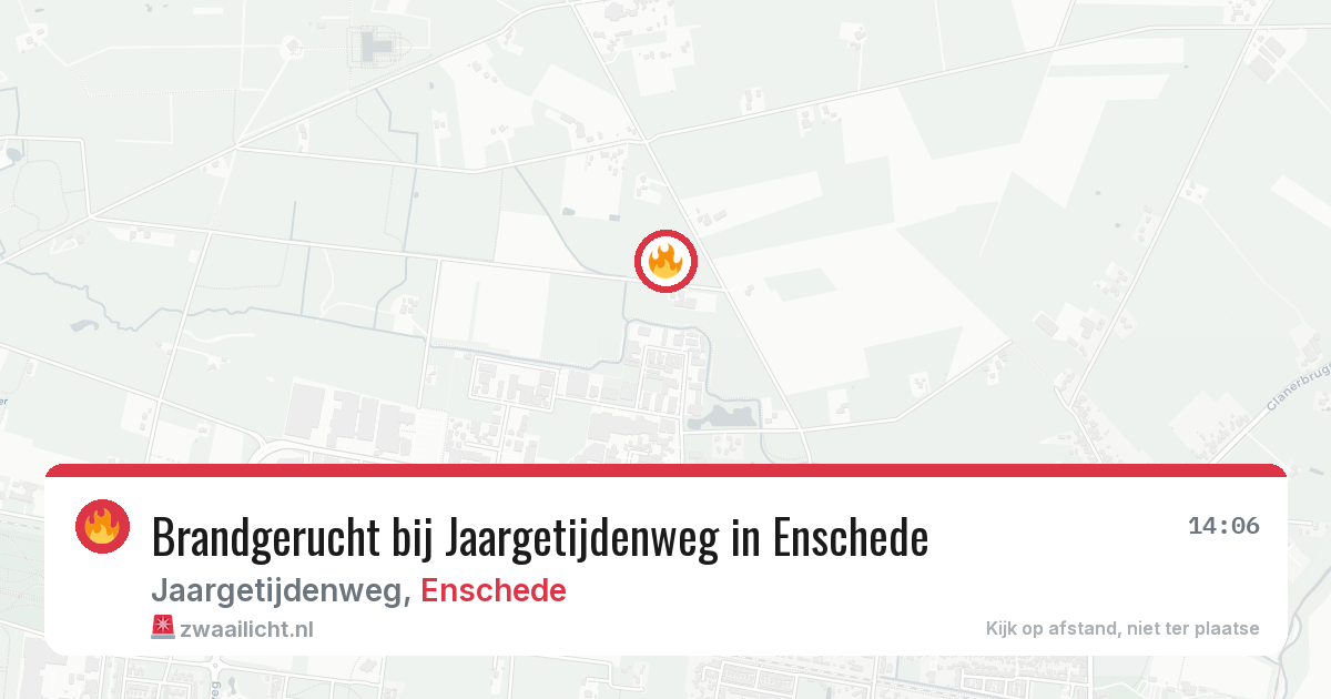 Brandgerucht bij Jaargetijdenweg in Enschede — 8 jun 2026