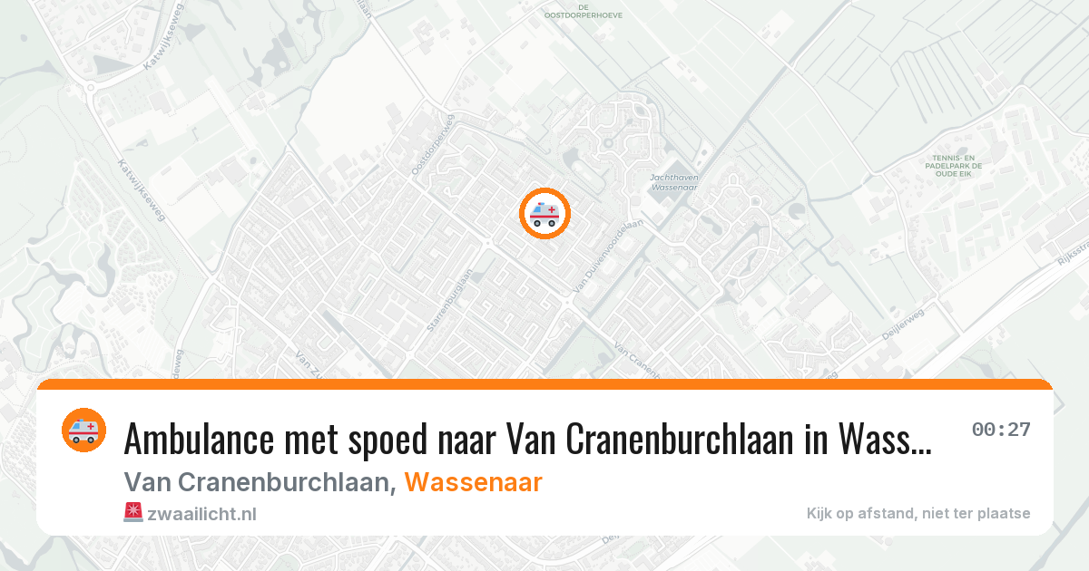 Ambulance met spoed naar Van Cranenburchlaan in Wassenaar — 12 aug 2026