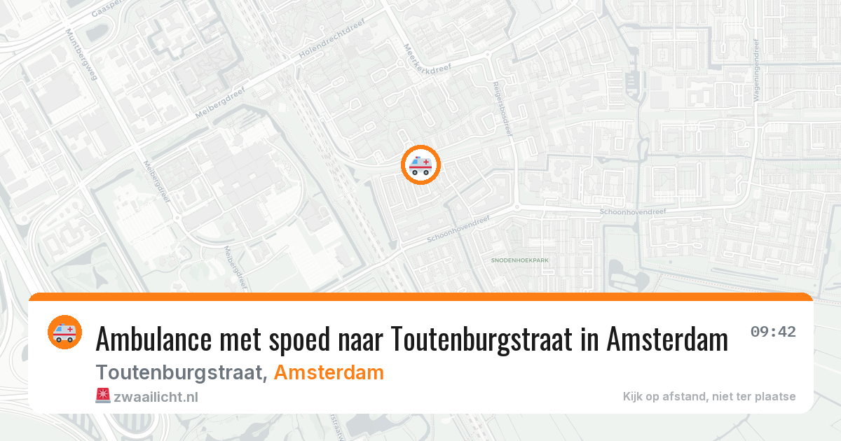 Ambulance met spoed naar Toutenburgstraat in Amsterdam — 20 mei 2026