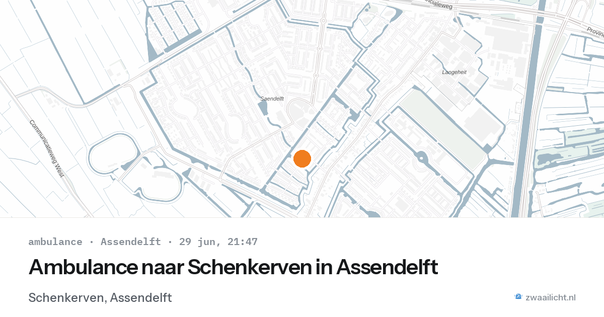 Ambulance naar Schenkerven in Assendelft — 29 jun 2026