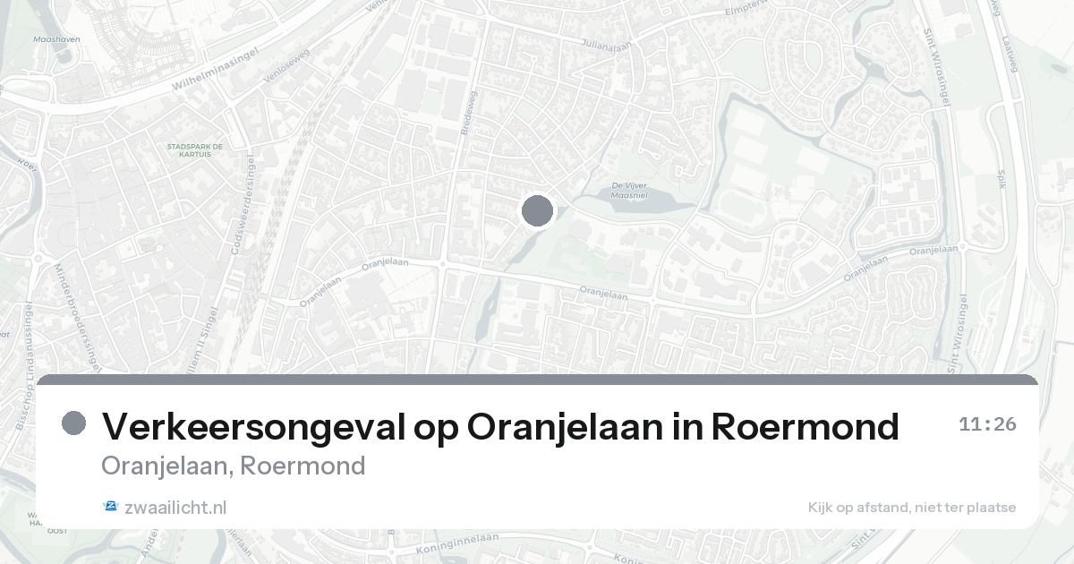 Verkeersongeval op Oranjelaan in Roermond — 15 aug 2026