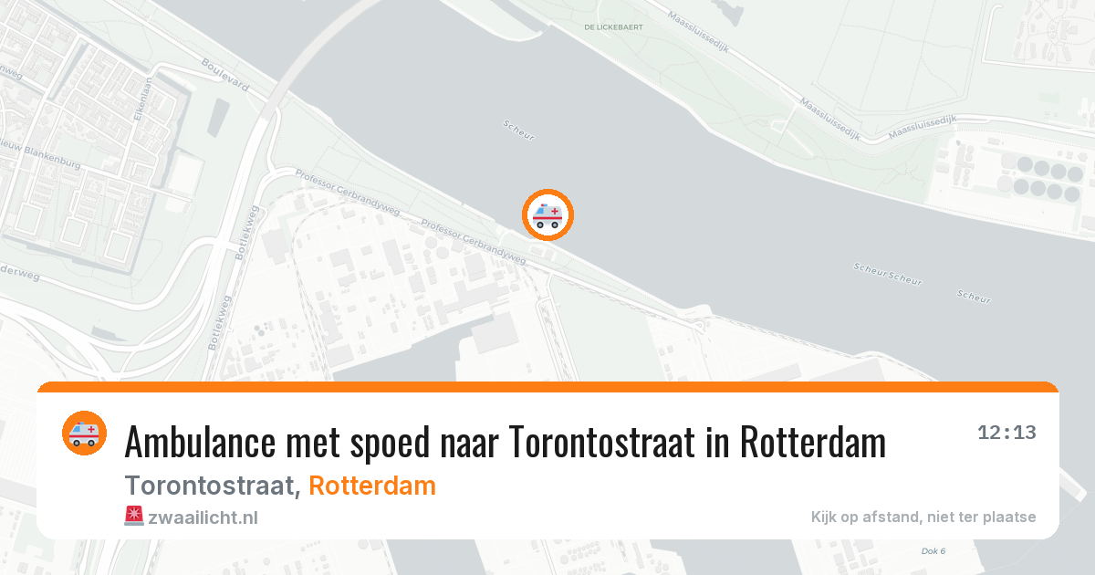 Ambulance met spoed naar Torontostraat in Rotterdam — 22 jun 2026
