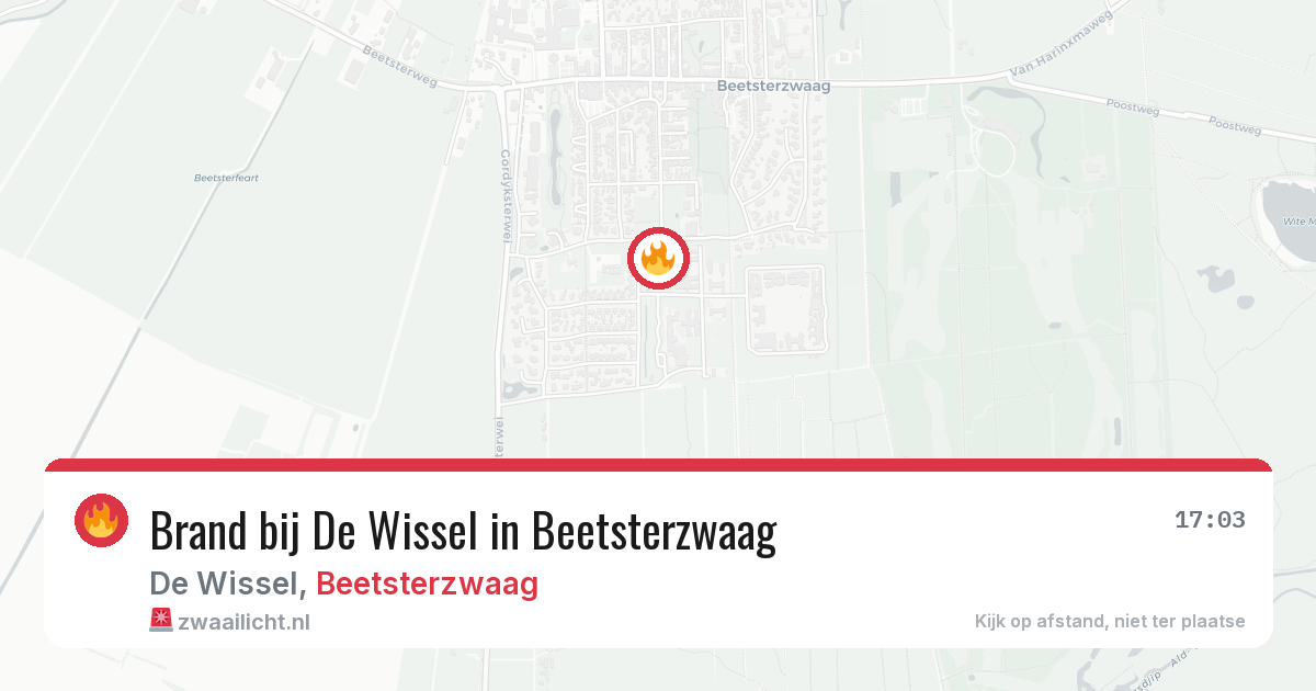 Brand bij De Wissel in Beetsterzwaag — 6 aug 2026
