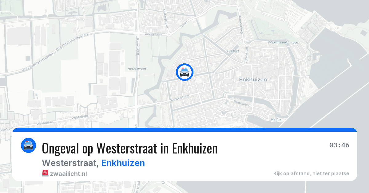 Ongeval op Westerstraat in Enkhuizen — 18 jul 2026