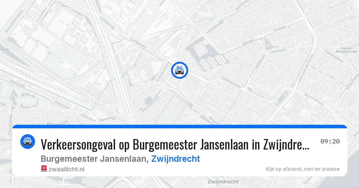 Verkeersongeval op Burgemeester Jansenlaan in Zwijndrecht — 21 feb 2026