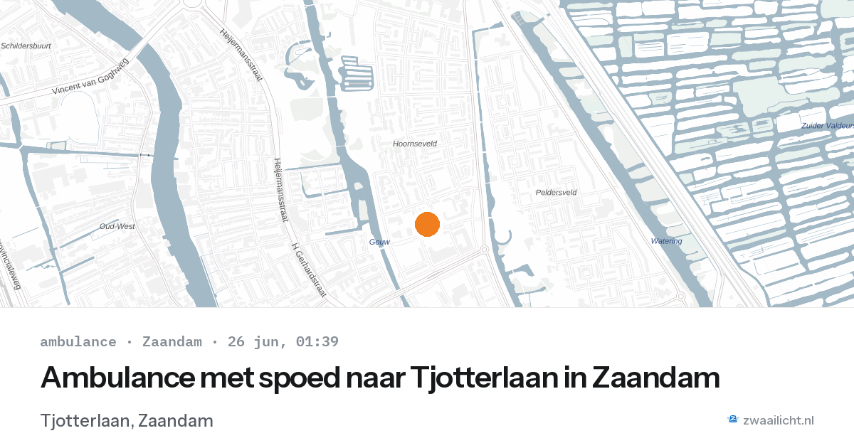 Ambulance met spoed naar Tjotterlaan in Zaandam — 25 jun 2026