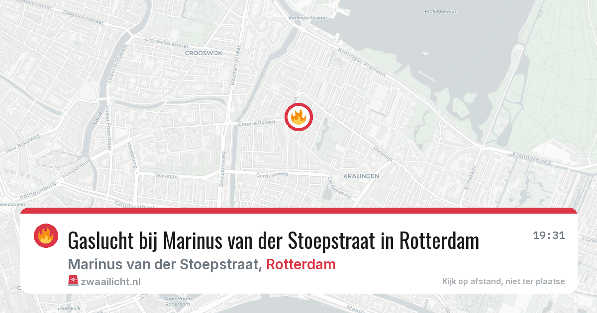 Gaslucht bij Marinus van der Stoepstraat in Rotterdam — 21 apr 2026