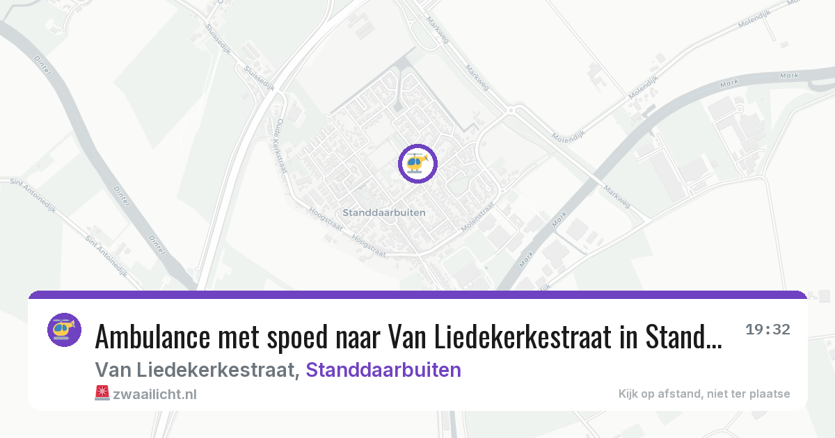 Ambulance met spoed naar Van Liedekerkestraat in Standdaarbuiten — 30 jul 2026