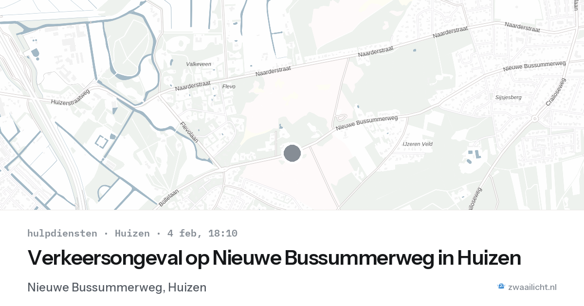 Verkeersongeval op Nieuwe Bussummerweg in Huizen — 4 feb 2026